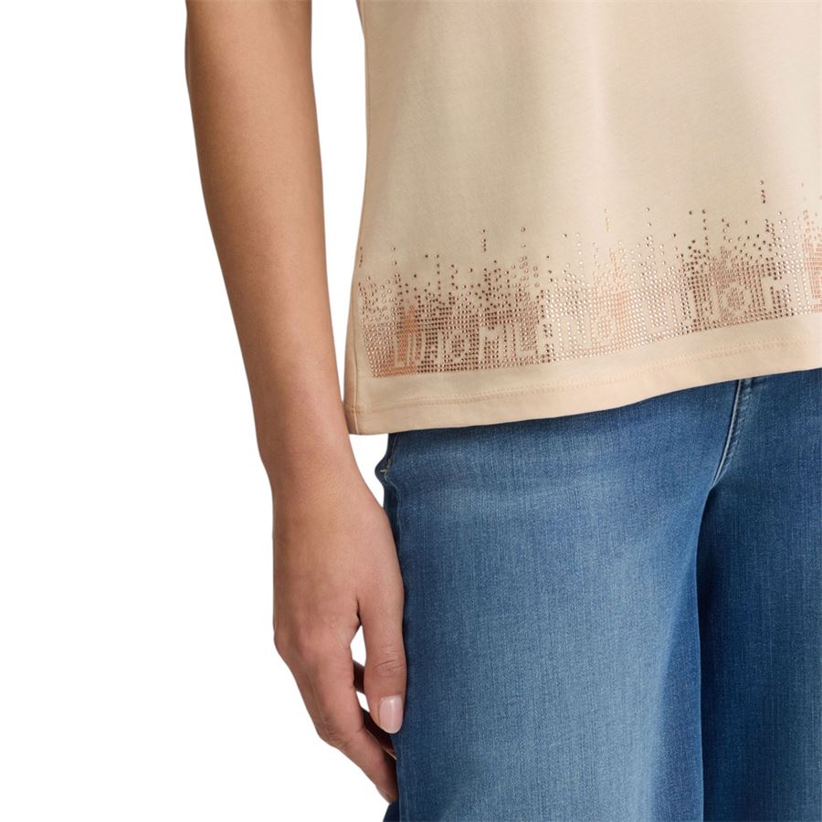 T-shirt in cotone con logo e strass da donna Liu Jo | TA5180JS923M9250